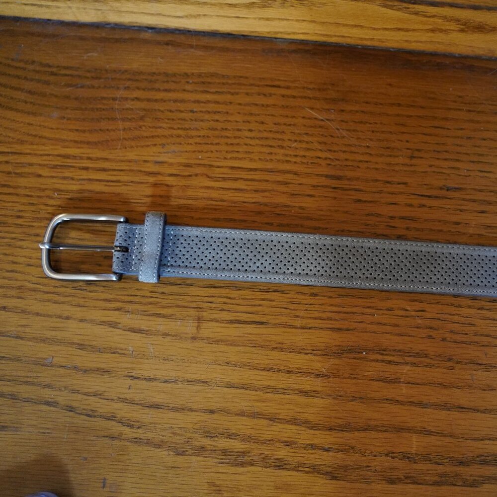 Johnston & Murphy Gray Perforated Belt